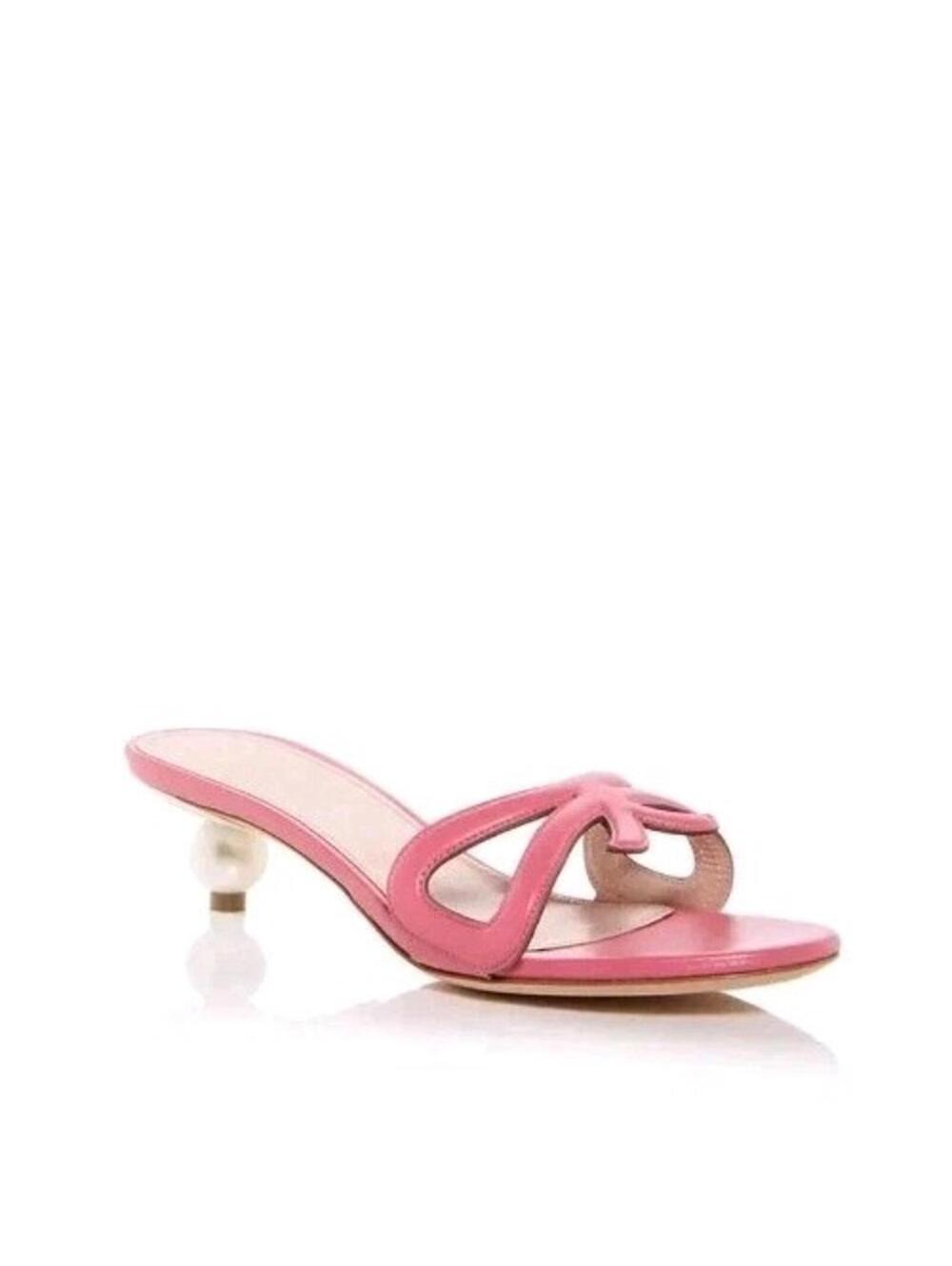 New! Giambattista Valli Women's Low Heel Pink Pearl Slide Sandal Size 37.5